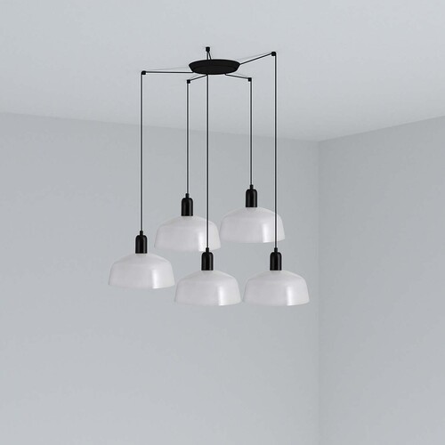 TATAWIN COLGANTE PANTALLA METAL M BLANCA 5xE27