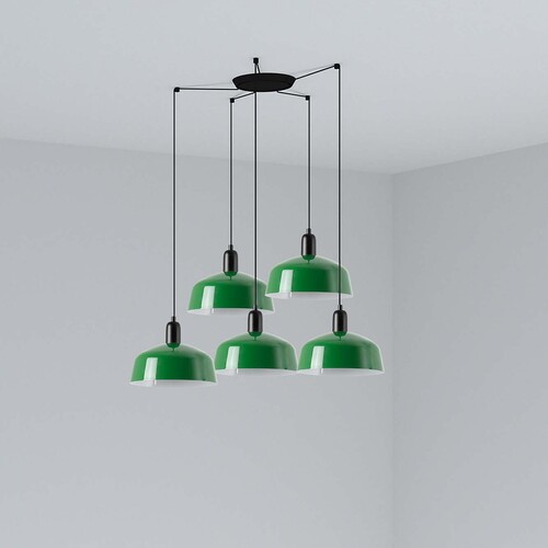 TATAWIN COLGANTE PANTALLA METAL M VERDE 5xE27