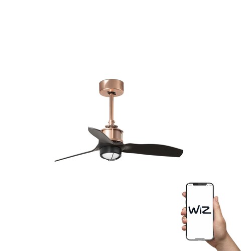 JUST FAN S Ø810MM COBRE PALAS NEGRAS 17W 3000K WIZ