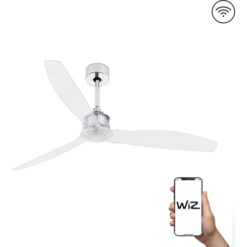 JUST FAN M Ø1280MM CROMO 3 PALAS TRANSPARENTES WIZ