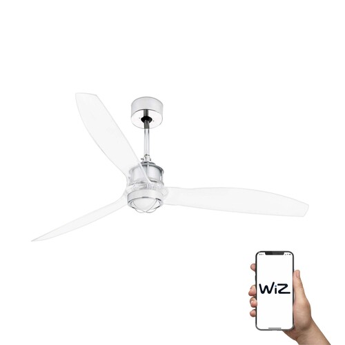 JUST FAN M Ø1280MM CROMO PALAS TRANS 17W 3000K WIZ