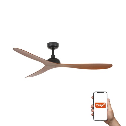 110V GOTLAND Ø1320 NEGRO 3 PALAS NOGAL TUYA