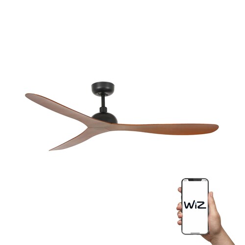 GOTLAND Ø1320MM NEGRO 3 PALAS MADERA WIZ