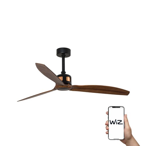 COPPER FAN Ø1280MM NEGRO PALAS MADERA OSCURA WIZ