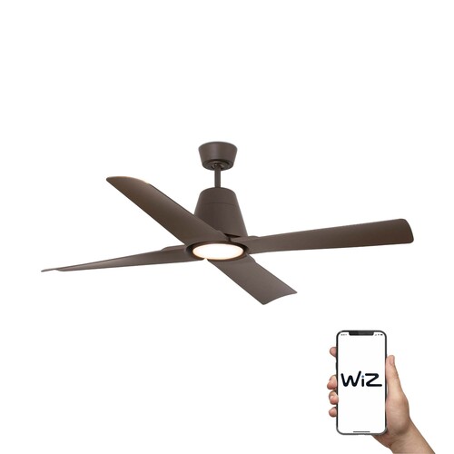 TYPHOON Ø1300MM MARRON 4 PALAS 16W 3000K IP44 WIZ