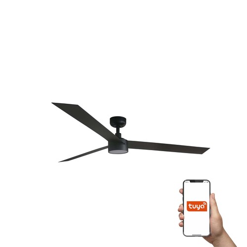 CRUISER XL Ø1600MM NEGRO 3 PALAS 18W LED DIM TUYA