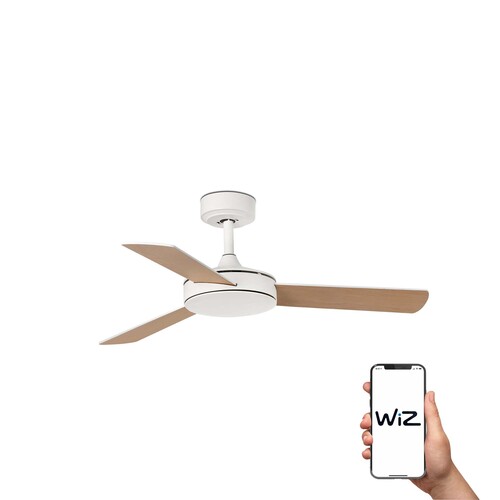 MINI MALLORCA S Ventilador blanco/arce WIZ