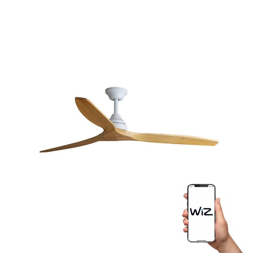 ALO DC Ø1520MM BLANCO 3 PALAS MADERA WIZ