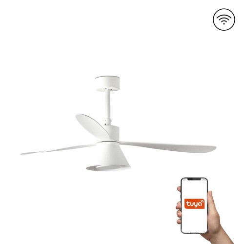 AMELIA Ø1320MM BLANCO 3 PALAS CONO 20W CCT TUYA