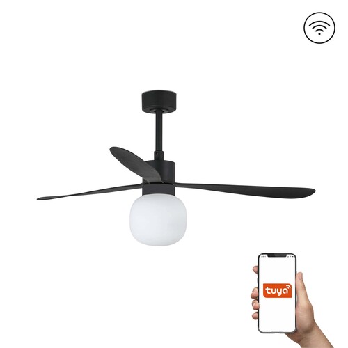 AMELIA Ø1320MM NEGRO 3 PALAS BALL 20W 2700K TUYA