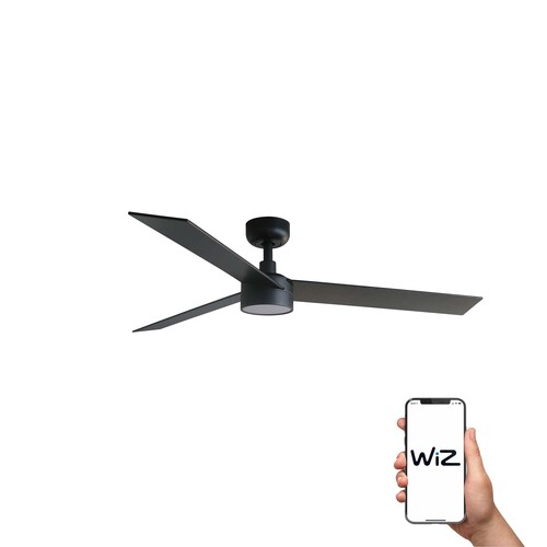 RUDDER L 3 Ø1320MM NEGRO 3 P NEGRAS NOGAL LED WIZ