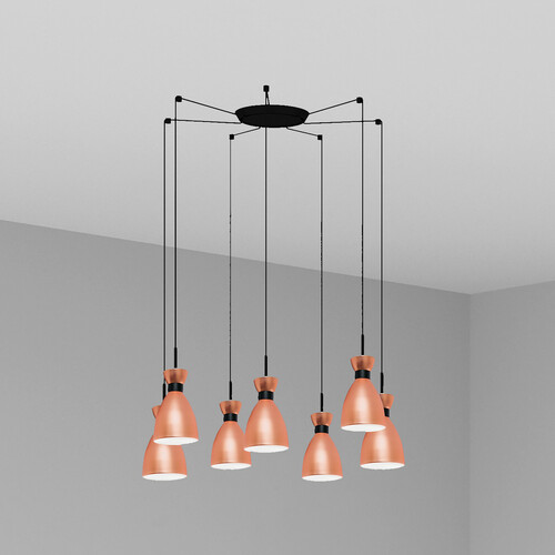 RETRO COLGANTE COBRE 1xE14 20W 7L