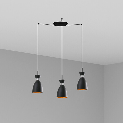 RETRO COLGANTE NEGRO/COBRE 1xE14 20W 3L