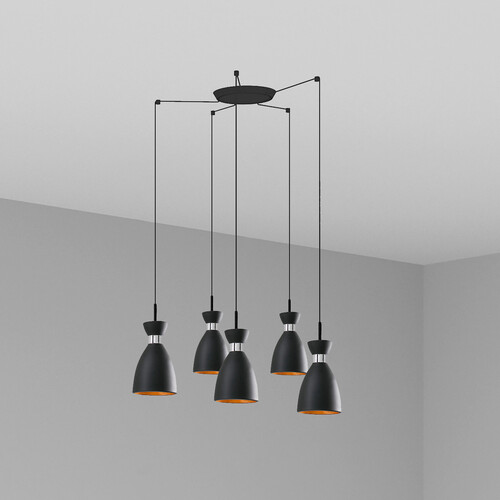 RETRO COLGANTE NEGRO/COBRE 1xE14 20W 5L