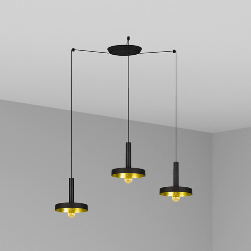 WHIZZ COLGANTE NEGRO/ORO SATINADO E27 60W 3L