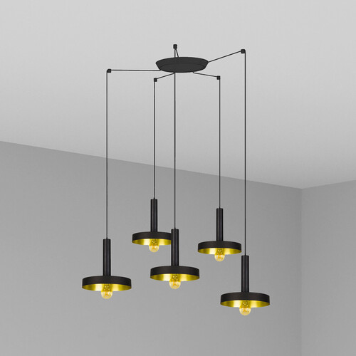 WHIZZ COLGANTE NEGRO/ORO SATINADO E27 60W 5L