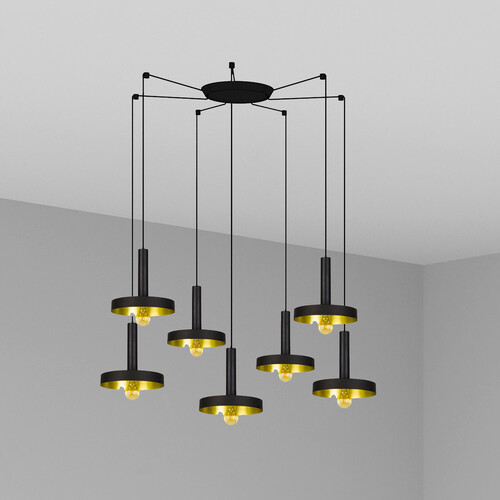 WHIZZ COLGANTE NEGRO/ORO SATINADO E27 60W 7L