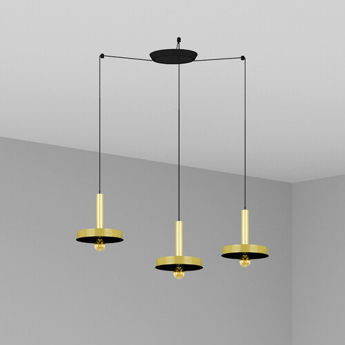 WHIZZ COLGANTE ORO SATINADO/NEGRO E27 60W 3L
