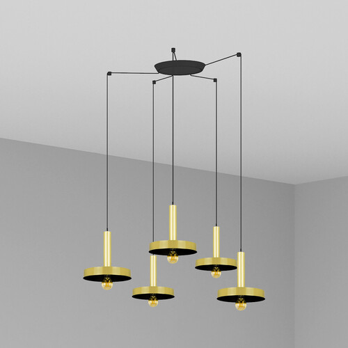 WHIZZ COLGANTE ORO SATINADO/NEGRO E27 60W 5L