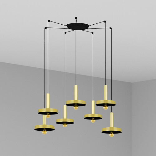 WHIZZ COLGANTE ORO SATINADO/NEGRO E27 60W 7L