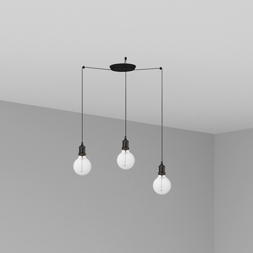 ART COLGANTE NEGRO 1xE27 2M CABLE 3L