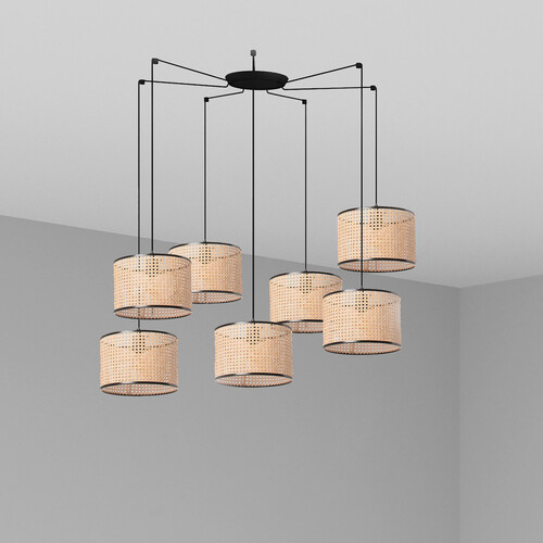 MAMBO COLG NEGRO P. RATAN E27 ø320*213*ø320 7L