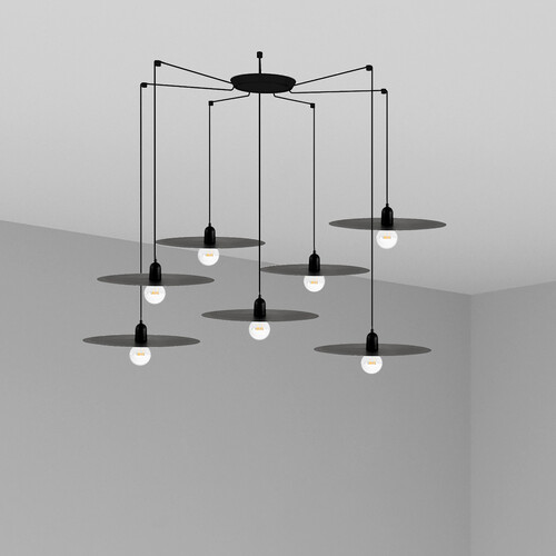 PLAT COLGANTE NEGRO E27 60W 7L