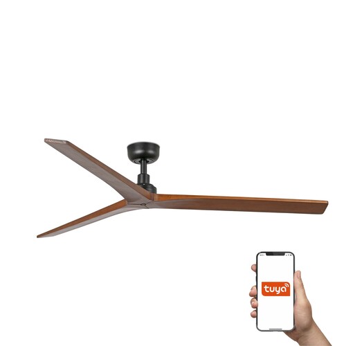 110V KLIM L Ø1500 NEGRO 3 PALAS NOGAL OSCURO TUYA