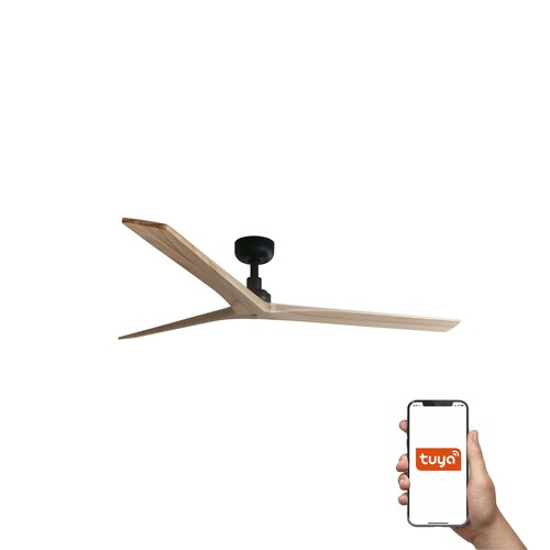 KLIM L Ø1500MM NEGRO 3 PALAS ROBLE CLARO TUYA