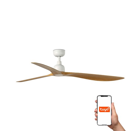 OUTWOOD L Ø1500MM BLANCO 3 PALAS ROBLE IP44 TUYA