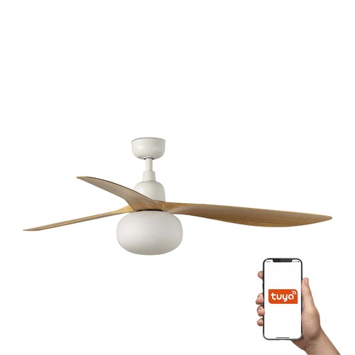 OUTWOOD L Ø1500MM BLANCO 3P ROBLE IP44 1XE27 TUYA