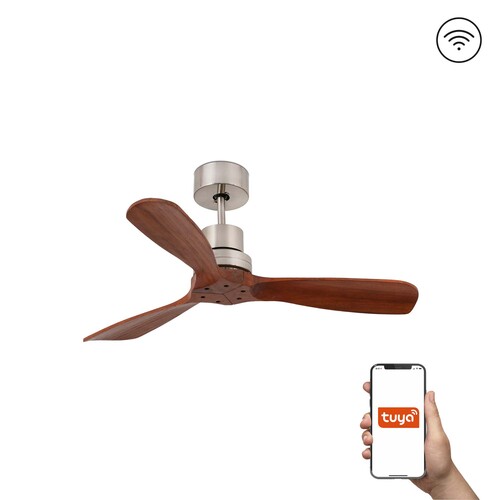 MINI LANTAU DC Ø1060MM NIQUEL MAT 3P NOGAL TUYA