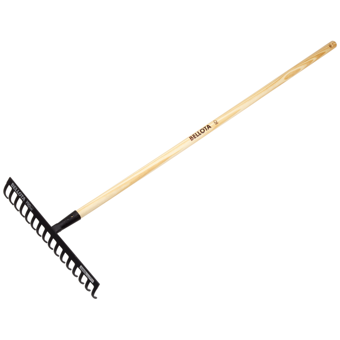 Râteau De Chantier 16 Dents - Acier Résistant, Manche Ergonomique - Pour Niveler Terre, Jardinage, Construction