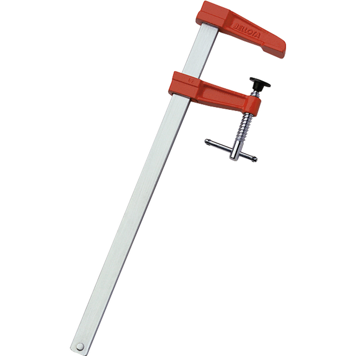 Serre-joint Professionnel Bellota à Piston - Manche En Fer, Vis à Rouleaux, Tête En Fonte - Frein Antidérapant, Surface De Fixation Plate