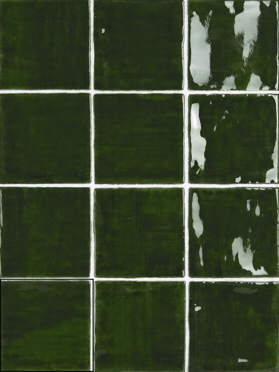 NOUR DARK GREEN 10X10 GLÄNZEND Weißscherben - CARMEN