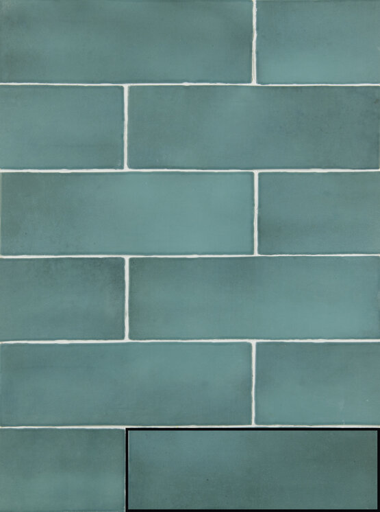 ISPAL TURQUOISE 6,5X20 MAT Pâte blanche - CARMEN