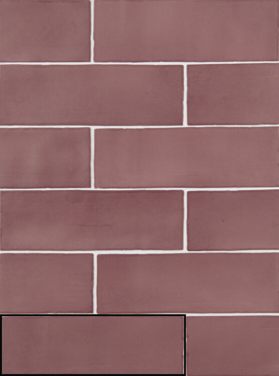 ISPAL BURGUNDY 6,5X20 MAT Pâte blanche - CARMEN