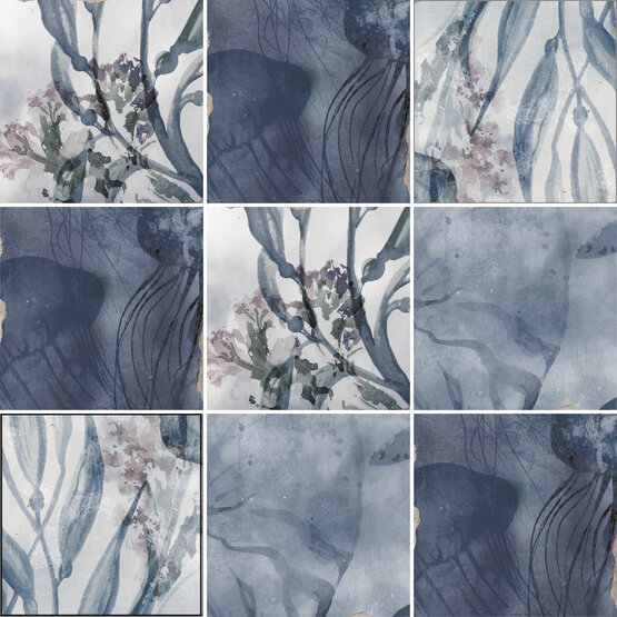 KASBAH BLUE MIX 13X13 LUCIDO Pasta bianca - CARMEN