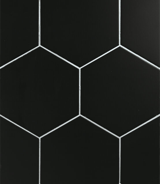 HEXAGON BLACK 17,5X20,2 MATT Porcelain stoneware - CARMEN