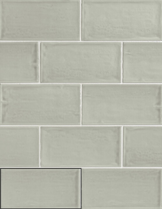 PIEMONTE WHISPER SAGE 7,5X15 LUCIDO Pasta rossa - APE
