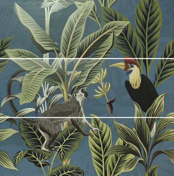 DECOR SET(3) ABC TOUCAN BLUE 40X120 MATE Pasta blanca - APE