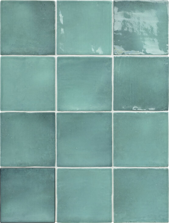 SEVILLE TURQUOISE 10X10 GLOSSY White body - CARMEN