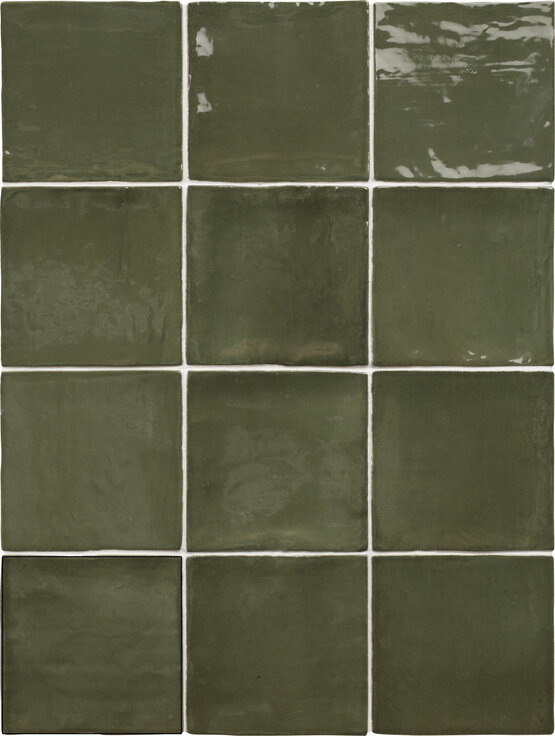 SEVILLE GREEN 10X10 GLOSSY White body - CARMEN