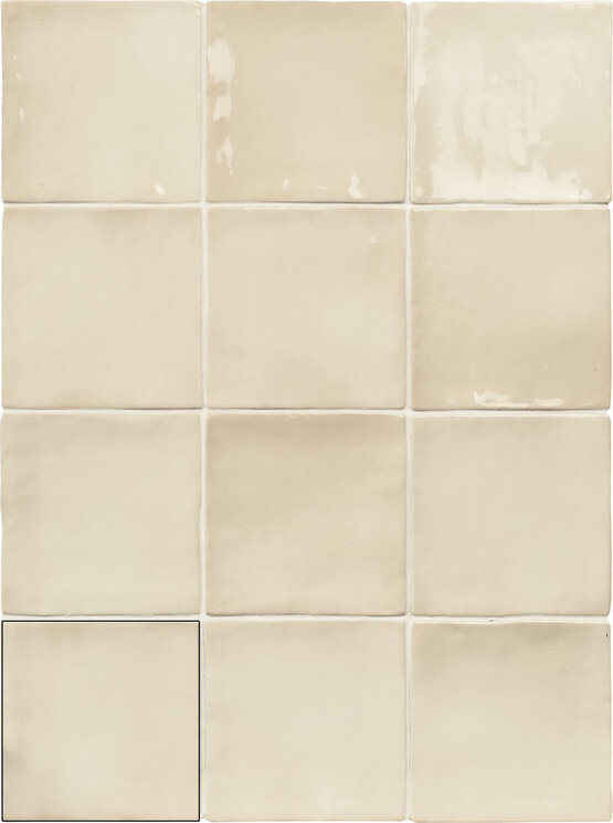 SEVILLE BONE 10X10 GLOSSY White body - CARMEN