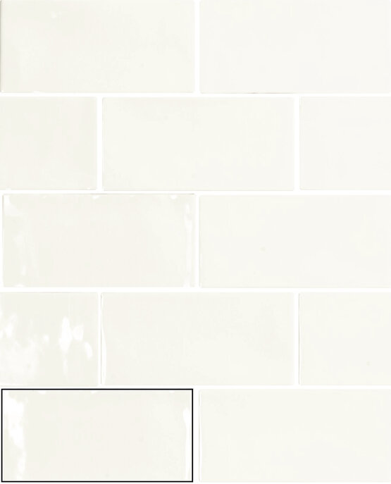 VINTAGE WHITE 7,5X15 GLOSSY White body - CARMEN