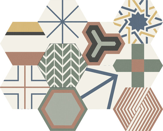 HEXAGON NICE MIX 23X26 OPACO Pasta bianca - CARMEN