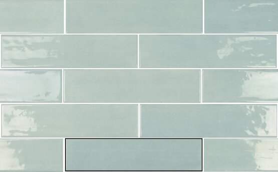 MUD LIGHT GREEN 7,5X30 BRILLANT Pâte blanche - CARMEN