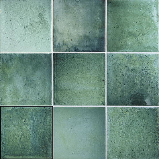 SINTRA EMERALD GREEN 12,4X12,4 BRILLO Pasta blanca - CARMEN