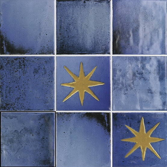 DECOR STAR I MISTY BLUE 12,4X12,4 BRILLO Pasta blanca - CARMEN