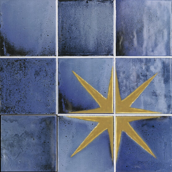 DECOR STAR II MISTY BLUE 12,4X12,4 BRILLO Pasta blanca - CARMEN